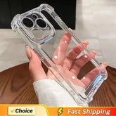 Clear Shockproof Silicone Case for iPhone 6–16 Series